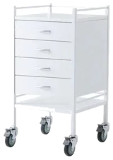 Pacific Medical Powder Coated Trolley Four Drawer 50 x 50 x 96.7cm (LxWxH)