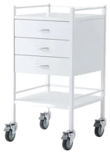 Pacific Medical Powder Coated Trolley Three Drawer 50 x 50 x 96.7cm (LxWxH)