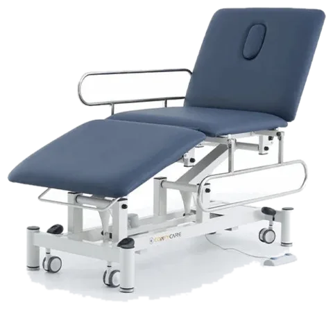 Pacific Medical Three Section Electric Medical Couch - With Drop Down Side Rails