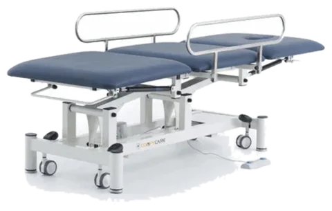 Pacific Medical Three Section Electric Medical Couch - With Drop Down Side Rails