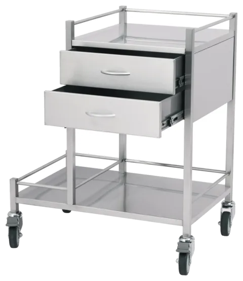 Stainless Steel Oxygen Trolley Two Drawer