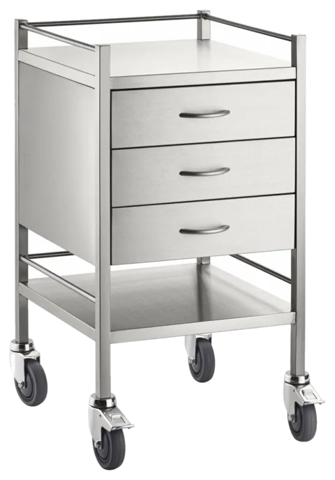 Stainless Steel Trolley Three Drawer